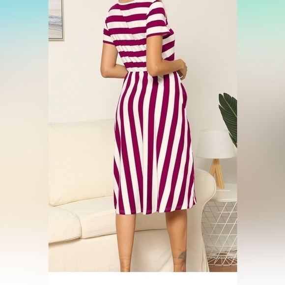 Nordstrom Red and White Striped Swing Dress Size Small - Picture 10 of 11